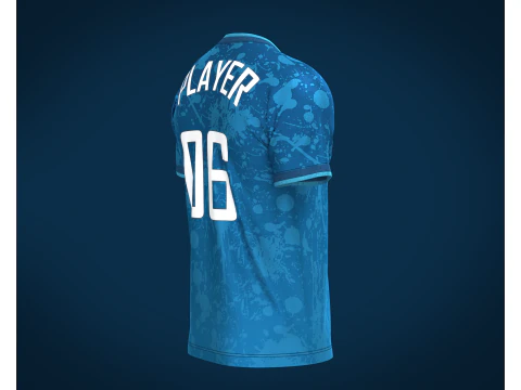 Soccer Blue jersey Player-06 3D Model