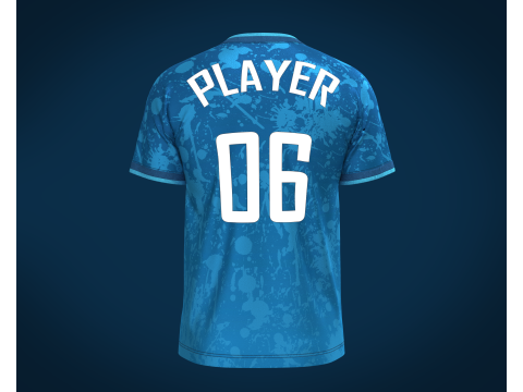 Soccer Blue jersey Player-06 3D 模型