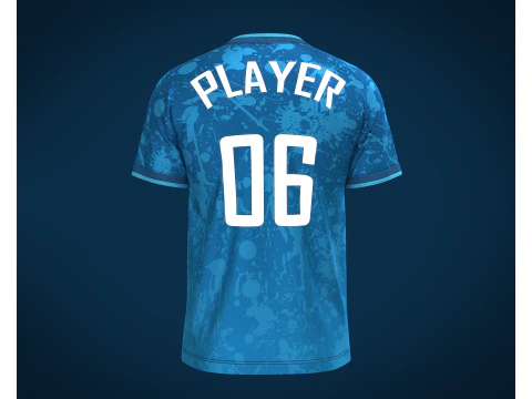 Soccer Blue jersey Player-06 3D Model