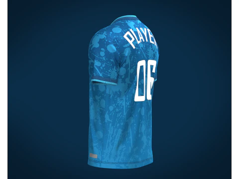 Soccer Blue jersey Player-06 3D Model