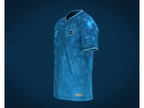 Soccer Blue jersey Player-06 3D 模型