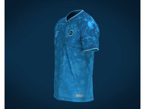 Soccer Blue jersey Player-06 3D Model