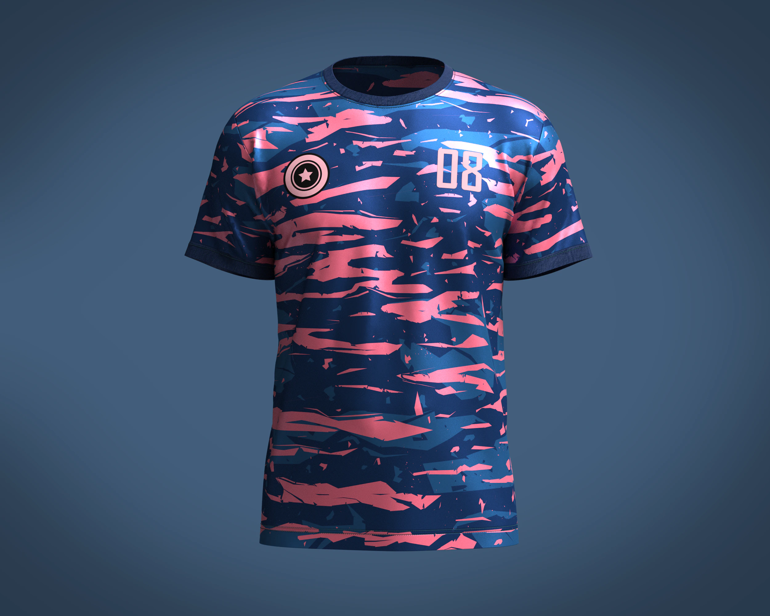 Soccer Blue Jersey Player 08 3D Model .c4d .max .obj .3ds .fbx .stl .blend