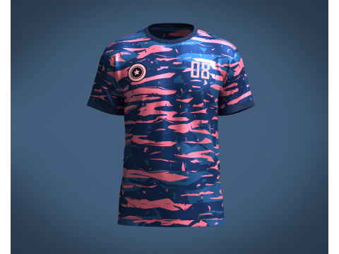 Voetbal blauwe trui-speler 08 3D Model