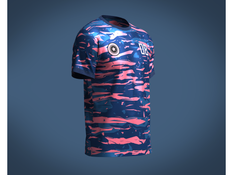 Soccer Blue Jersey Player 08 3D 模型