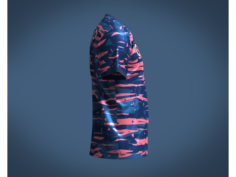 Soccer Blue Jersey Player 08 3D 模型