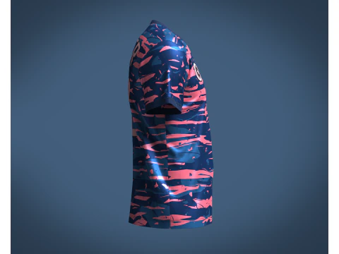 Soccer Blue Jersey Player 08 3D Model