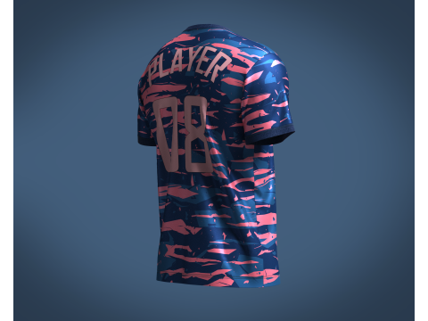 Soccer Blue Jersey Player 08 3D 模型