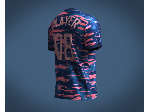 Soccer Blue Jersey Player 08 3D Model