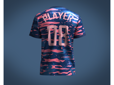 Soccer Blue Jersey Player 08 3D 模型