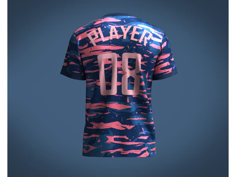 Soccer Blue Jersey Player 08 3D Model