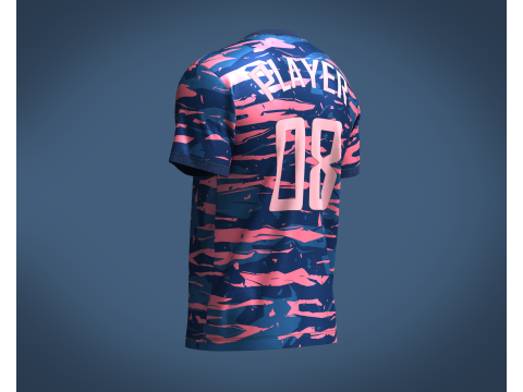 Soccer Blue Jersey Player 08 3D 模型