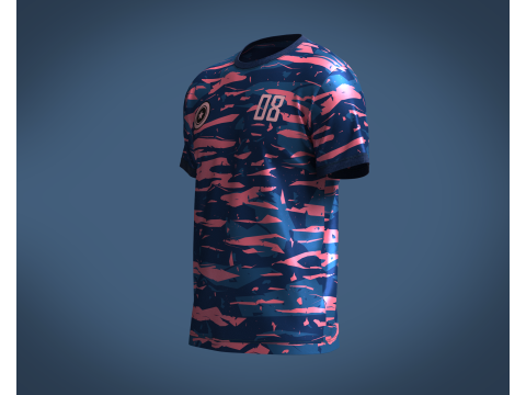 Soccer Blue Jersey Player 08 3D 模型