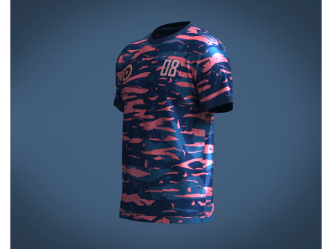 Soccer Blue Jersey Player 08 3D Model