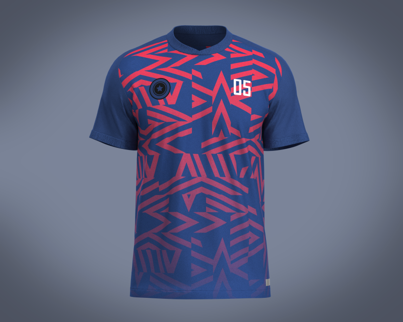 Soccer Blue jersey Player 05 3D 模型 .c4d .max .obj .3ds .fbx .stl .blend