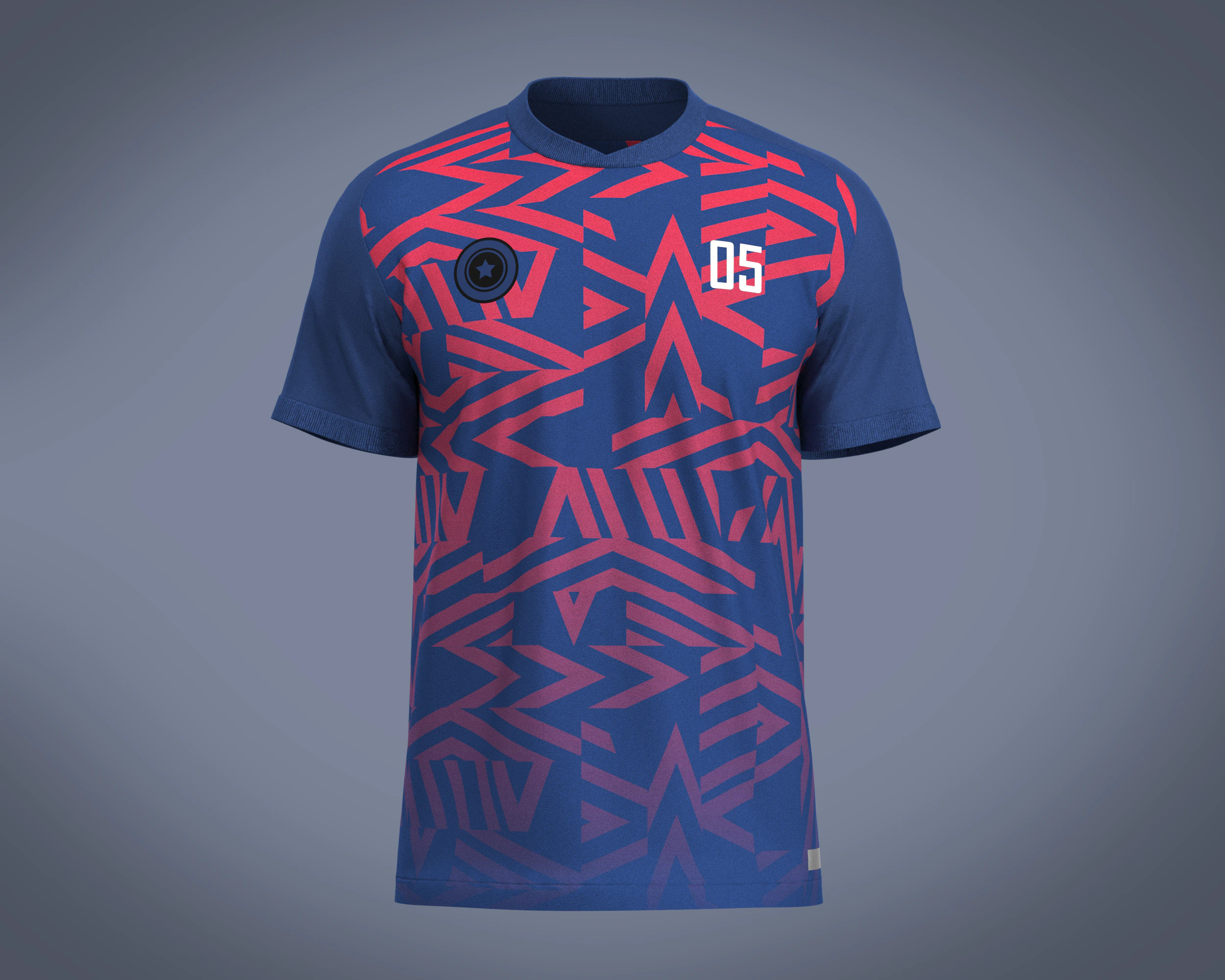 Soccer Blue jersey Player 05 3D Model .c4d .max .obj .3ds .fbx .stl .blend