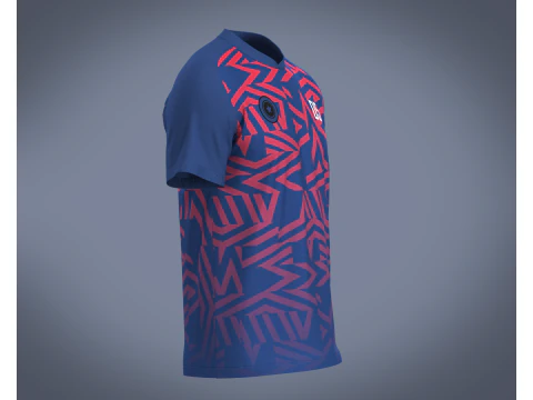 Soccer Blue jersey Player 05 3D Model