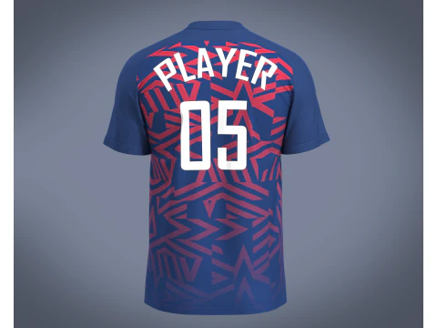 Soccer Blue jersey Player 05 3D Model