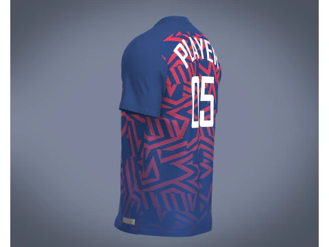 Soccer Blue jersey Player 05 3D Model