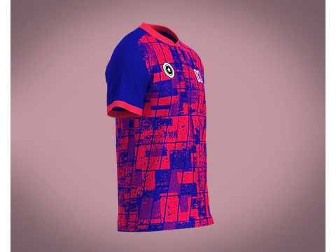 Soccer Blue jersey Player 03 V2 3D Model