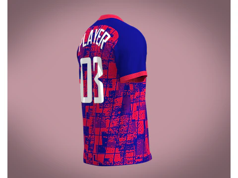 Soccer Blue jersey Player 03 V2 3D Model