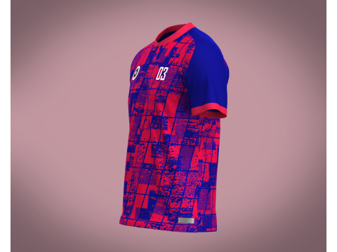 Soccer Blue jersey Player 03 V2 Model 3D