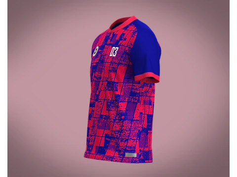 Soccer Blue jersey Player 03 V2 3D Model
