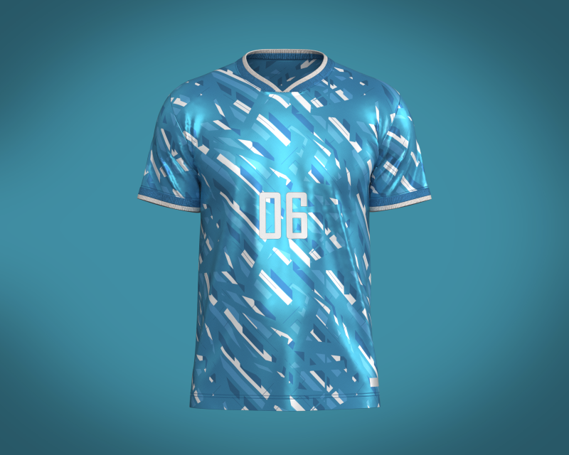 Soccer Blue And White Stripe jersey Player-06 3D Model .c4d .max .obj .3ds .fbx .stl .blend 