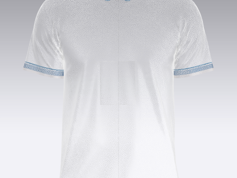 Soccer Blue And White Stripe jersey Player-06 3D Model