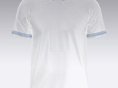 Soccer Blue And White Stripe jersey Player-06 3D Model