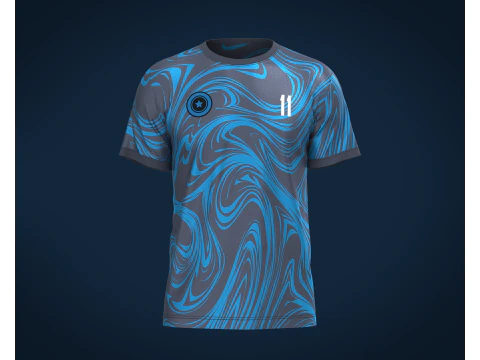 Jogador de camisa azul de futebol-11 Modelo 3D