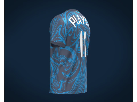 Soccer Blue Jersey Player-11 3D Model