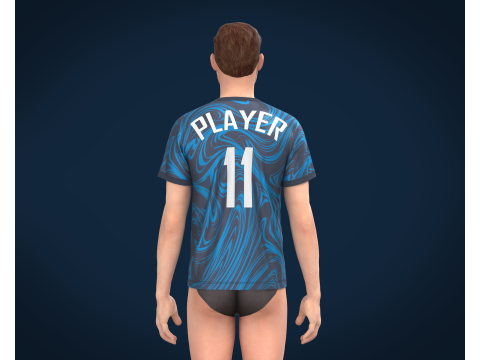 Soccer Blue Jersey Player-11 3D Модель