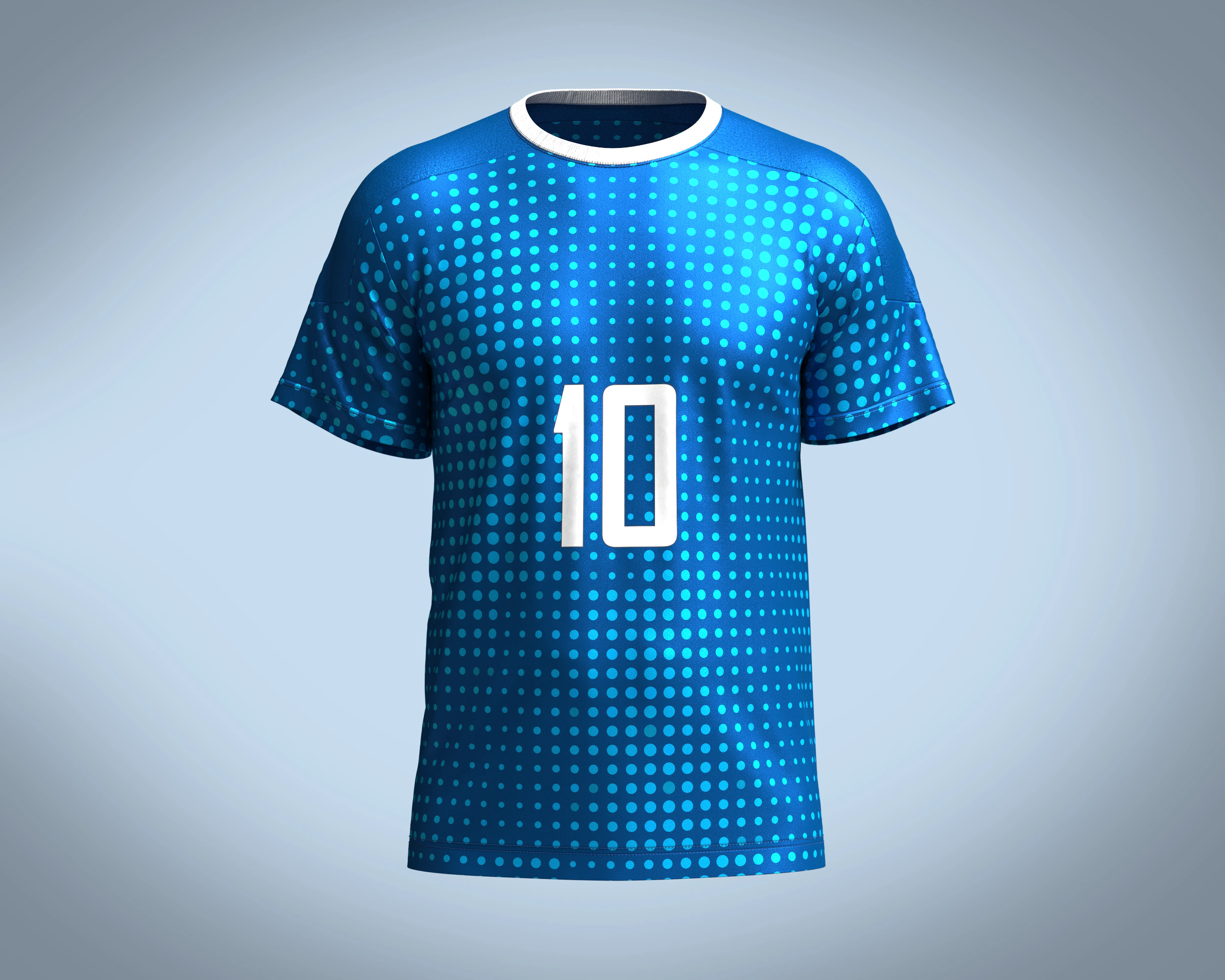 Soccer Blue Jersey Player-10 3D Model .c4d .max .obj .3ds .fbx .stl .blend