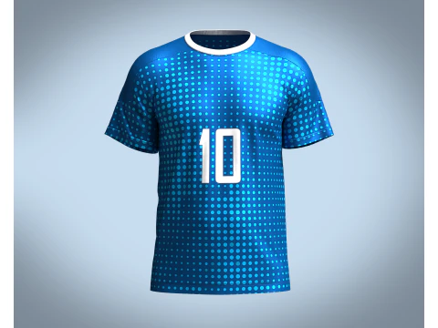 Футбольная синяя майка Игрок-10 3D Модель