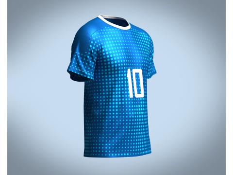Soccer Blue Jersey Player-10 3D 모델