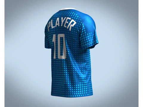 Soccer Blue Jersey Player-10 3D Model