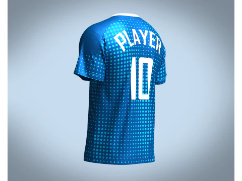 Soccer Blue Jersey Player-10 3D Model