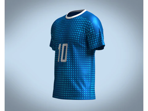 Soccer Blue Jersey Player-10 3D Model