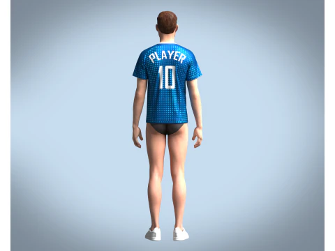 Soccer Blue Jersey Player-10 3D Model