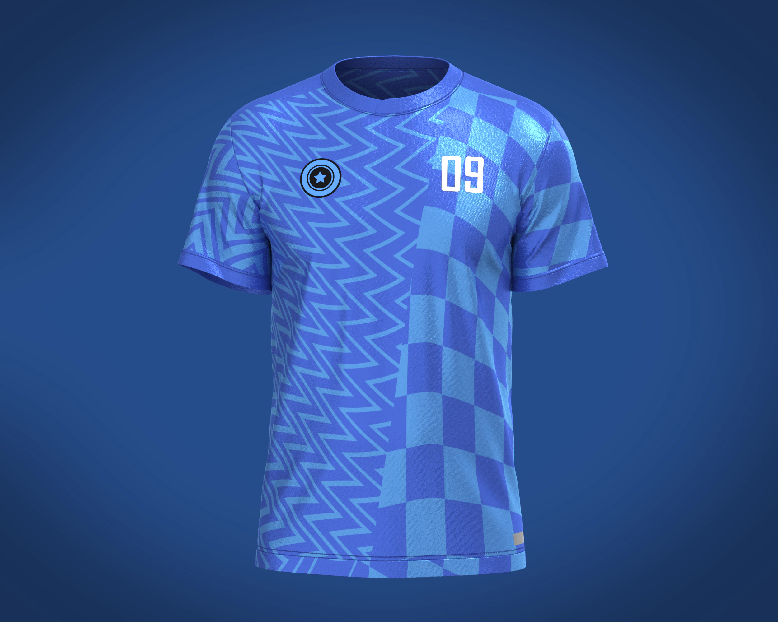 Soccer Blue Jersey Player-09 3D Model .c4d .max .obj .3ds .fbx .stl .blend 