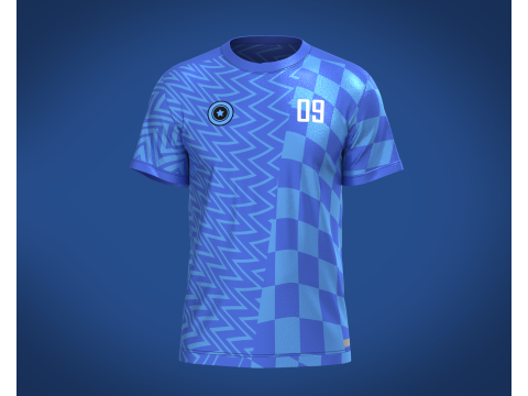 Soccer Blue Jersey Player-09 Modèle 3D