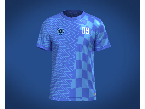 Soccer Blue Jersey Player-09 3D Model