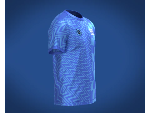 Soccer Blue Jersey Player-09 3D Model