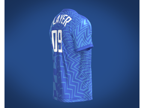 Soccer Blue Jersey Player-09 3Dモデル