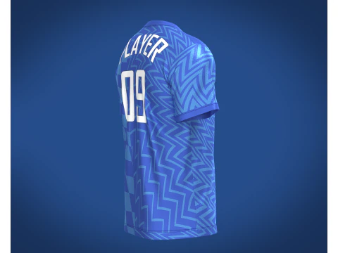 Soccer Blue Jersey Player-09 3D Model