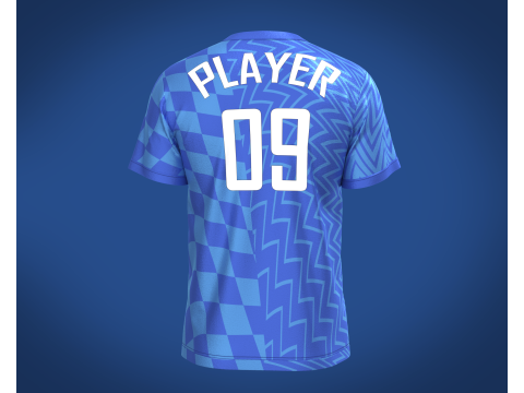 Soccer Blue Jersey Player-09 3Dモデル