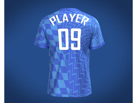 Soccer Blue Jersey Player-09 3D Model