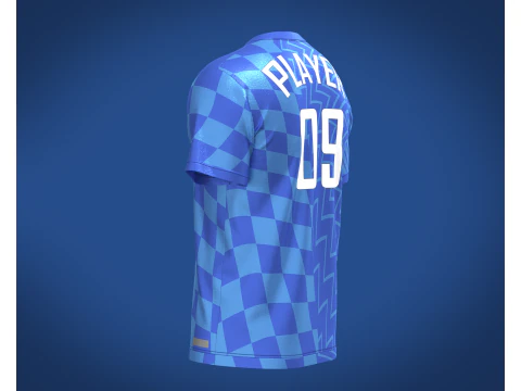 Soccer Blue Jersey Player-09 3D Model
