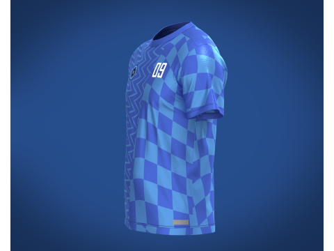 Soccer Blue Jersey Player-09 3Dモデル